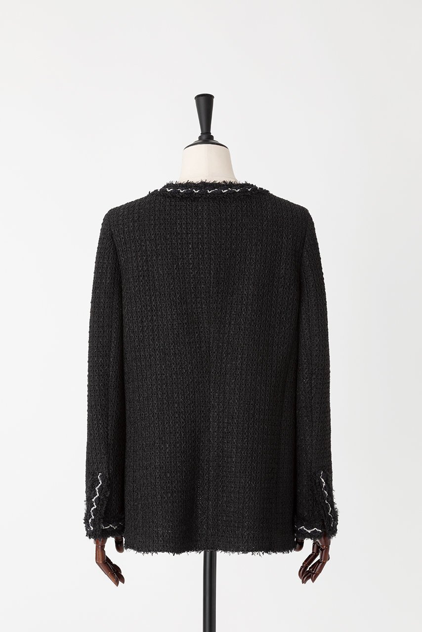 【オーヴィル/EAUVIRE】のノーカラージャケット 人気、トレンドファッション・服の通販 founy(ファニー) 　ファッション　Fashion　レディースファッション　WOMEN　アウター　Coat Outerwear　ジャケット　Jackets　ノーカラージャケット　No Collar Leather Jackets　おすすめ　Recommend　エレガント 上品　Elegant　ジャケット　Jacket　ツイード　Tweed　デニム　Denim　ブレード　Blade　ポケット　Pocket　リラックス　Relax　other-3|ID: prp329100004418894 ipo3291000000031265171