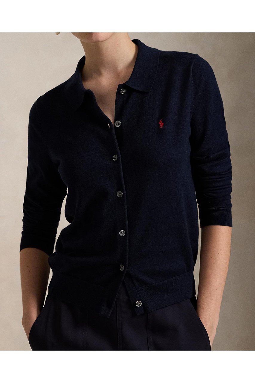 【ラルフローレン/RALPH LAUREN】の【POLO RALPH LAUREN】コットンブレンド Polo カーディガン 人気、トレンドファッション・服の通販 founy(ファニー) 　ファッション　Fashion　レディースファッション　Fashion for Women　トップス・カットソー　Cut & Sew Tops　ニット　Knit Tops & Sweaters　カーディガン・羽織り　Layered Style Cardigans　おすすめ　Recommended / Our Picks　カーディガン　Cardigan, Knitwear　クラシック　Classic, Timeless Style　シンプル　Simple, Minimal　ストレート　Straight, Straight Cut　フィット　Fit, Slim Fit　ポロシャツ　Polo Shirt, Collared Tee　長袖　Long Sleeve, Full Sleeve　other-3|ID: prp329100004418896 ipo3291000000035962189