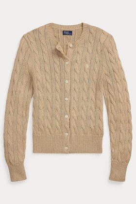 【ラルフローレン/RALPH LAUREN】 【POLO RALPH LAUREN】ケーブルニット コットン クルーネック カーディガン人気、トレンドファッション・服の通販 founy(ファニー) ファッション Fashion レディースファッション Fashion for Women トップス・カットソー Cut & Sew Tops ニット Knit Tops & Sweaters カーディガン・羽織り Layered Style Cardigans カフス Cuff Design カーディガン Cardigan, Knitwear クラシック Classic, Timeless Style スリム Slim, Slim Fit フィット Fit, Slim Fit リブニット Rib Knit, Ribbed Knit エレガント 上品 Elegant 長袖 Long Sleeve, Full Sleeve |ID:prp329100004418898