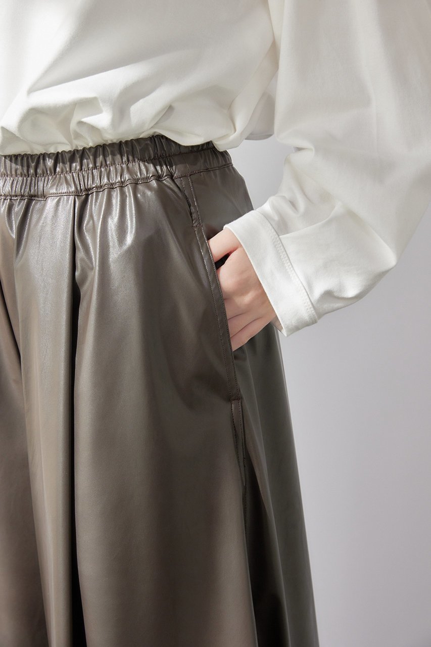 【フローレント/FLORENT】のレザーライク パンツ 人気、トレンドファッション・服の通販 founy(ファニー) 　ファッション　Fashion　レディースファッション　WOMEN　パンツ　Pants　ガウチョパンツ　Gaucho Pants　コーティング　Coating　シンプル　Simple　ジャージ　Jersey　ストレッチ　Stretch　リアル　Real　エレガント 上品　Elegant　other-7|ID: prp329100004418923 ipo3291000000031329352