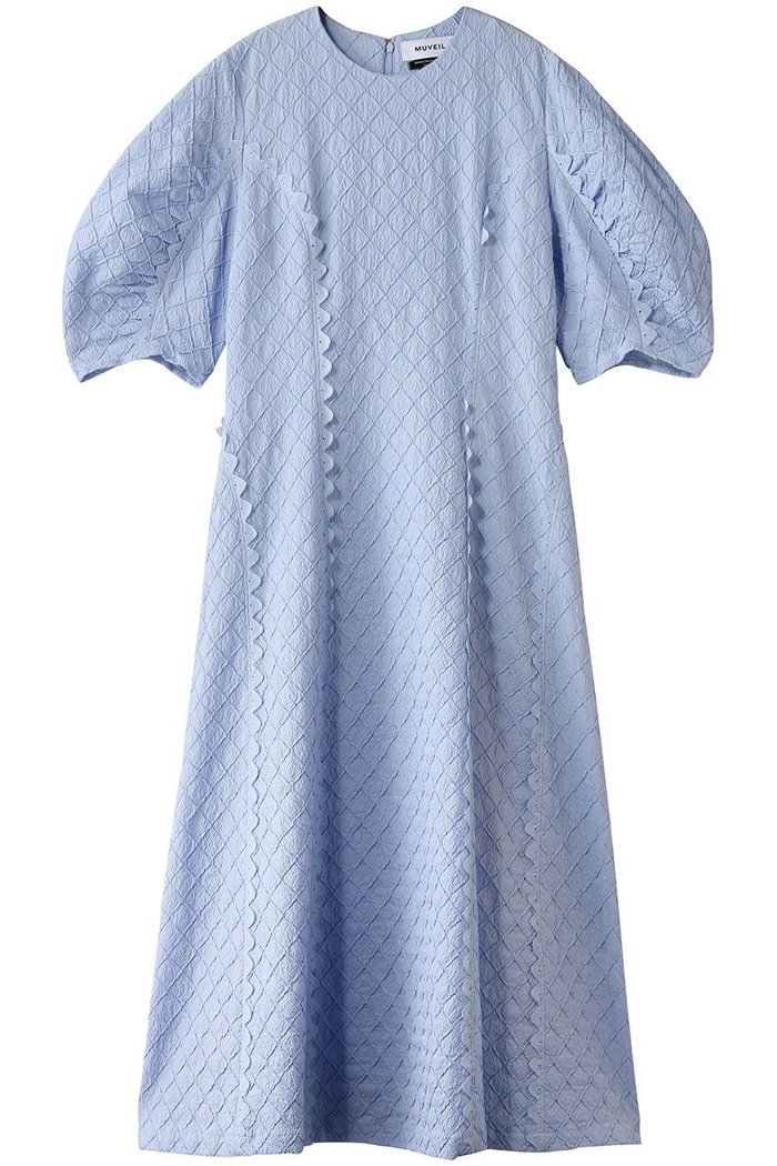 【ミュベール/MUVEIL】のトライアングルレースワンピース インテリア・キッズ・メンズ・レディースファッション・服の通販 founy(ファニー) https://founy.com/ ファッション Fashion レディースファッション Fashion for Women ワンピース Dresses チュニック Tunic Tops & Dresses ジャカード／ジャガード Jacquard, Woven Pattern チュニック Tunic, Long Top フォルム Silhouette, Form ロング Long, Long-Length 夏 Summer 春 Spring S/S・春夏 SS, Spring/Summer, Warm Season 無地 Plain, Solid Color |ID: prp329100004418929 ipo3291000000032872241