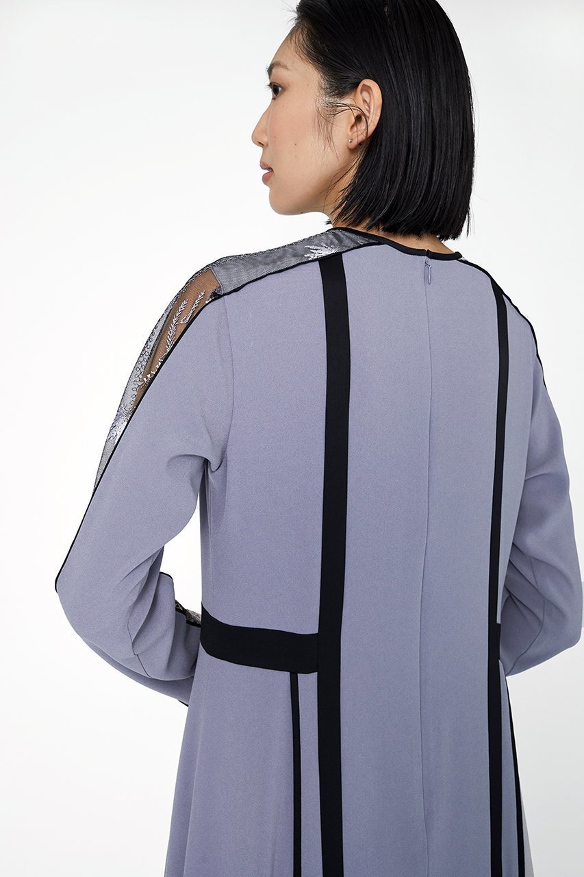 【ミューラル/MURRAL】のFramed flower laceドレス 人気、トレンドファッション・服の通販 founy(ファニー) 　ファッション　Fashion　レディースファッション　Fashion for Women　ワンピース　Dresses　フォーマル・パーティードレス・結婚式用ドレス　Elegant & Casual Dresses　チュニック　Tunic Tops & Dresses　エレガント 上品　Elegant　シェイプ　Shape, Slim Fit　スリーブ　Sleeve, Long Sleeve / Short Sleeve　チュニック　Tunic, Long Top　ドレス　Dress, One-Piece　パープル　Purple, Violet　モチーフ　Motif, Design Theme　レース　Lace, Lace Fabric　ロング　Long, Long-Length　other-8|ID: prp329100004418935 ipo3291000000035395775