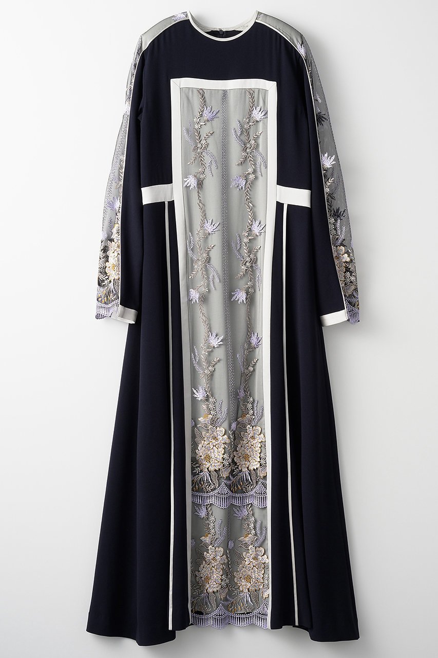 【ミューラル/MURRAL】のFramed flower laceドレス インテリア・キッズ・メンズ・レディースファッション・服の通販 founy(ファニー) ファッション Fashion レディースファッション Fashion for Women ワンピース Dresses フォーマル・パーティードレス・結婚式用ドレス Elegant & Casual Dresses チュニック Tunic Tops & Dresses エレガント 上品 Elegant シェイプ Shape, Slim Fit スリーブ Sleeve, Long Sleeve / Short Sleeve チュニック Tunic, Long Top ドレス Dress, One-Piece パープル Purple, Violet モチーフ Motif, Design Theme レース Lace, Lace Fabric ロング Long, Long-Length ネイビー|ID: prp329100004418935 ipo3291000000036553880
