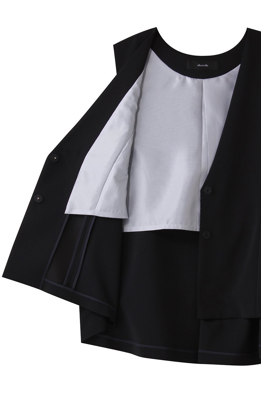 【アルアバイル/allureville】のダブルクロスドレープジレ 人気、トレンドファッション・服の通販 founy(ファニー) 　ファッション　Fashion　レディースファッション　Ladies' Fashion Online　アウター　Coat Outerwear　ジャケット　Jackets　シンプル　Simple　ジャケット　Jacket　ダブル　Double　パーティ　Party　フレア　Flare　ベスト　Vest　エレガント 上品　Elegant　再入荷　Restock/Back In Stock/Re Arrival　other-6|ID: prp329100004418942 ipo3291000000032684372