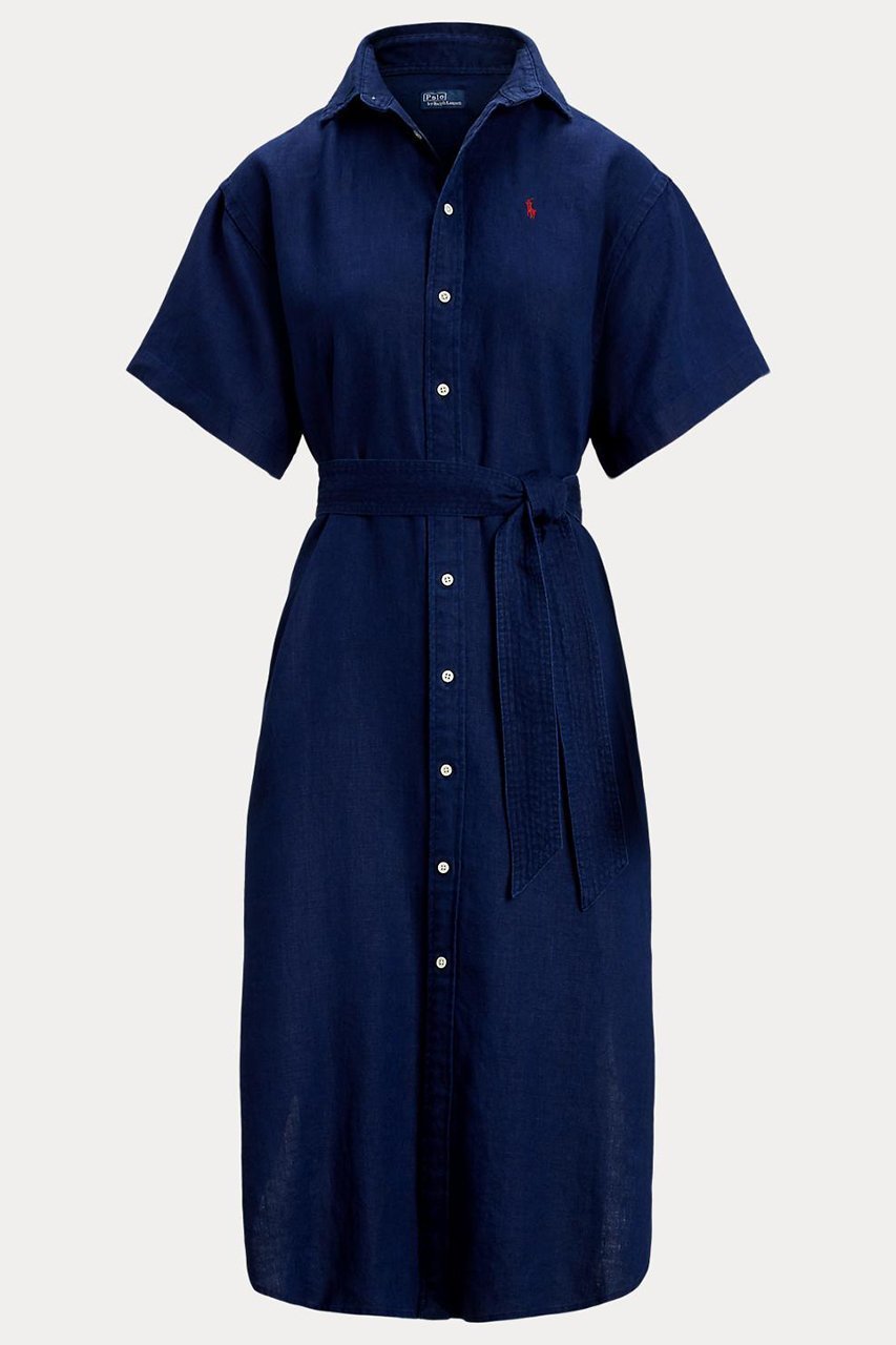 【ラルフローレン/RALPH LAUREN】の【POLO RALPH LAUREN】リネン ショートスリーブ シャツドレス インテリア・キッズ・メンズ・レディースファッション・服の通販 founy(ファニー) 　ファッション　Fashion　レディースファッション　WOMEN　ワンピース　Dress　ドレス　Party Dresses　チュニック　Tunic　サンダル　Sandals　ショート　Short　ストレート　Straight　スニーカー　Sneakers　スリット　Slit　スリーブ　Sleeve　チュニック　Tunic　ドレス　Dress　フィット　Fit　プリーツ　Pleats　ボックス　Box　ヨーク　Yoke　ラウンド　Round　リネン　Linen　半袖　Short Sleeve　ニューポートネイビー|ID: prp329100004418955 ipo3291000000030850927
