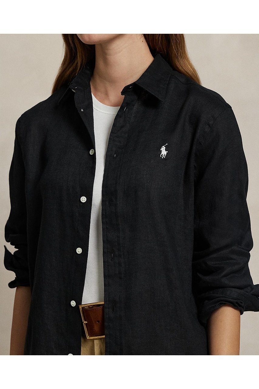 【ラルフローレン/RALPH LAUREN】の【POLO RALPH LAUREN】クラシック フィット リネン シャツ 人気、トレンドファッション・服の通販 founy(ファニー) 　ファッション　Fashion　レディースファッション　Fashion for Women　トップス・カットソー　Cut & Sew Tops　シャツ・ブラウス・オフィスカジュアル　Elegant Blouses & Button-Ups　エレガント 上品　Elegant　カフス　Cuff Design　クラシック　Classic, Timeless Style　ストレート　Straight, Straight Cut　スリーブ　Sleeve, Long Sleeve / Short Sleeve　フィット　Fit, Slim Fit　プリーツ　Pleats, Pleated　ボックス　Boxy, Box Shape　ヨーク　Yoke, Yoke Design　ラウンド　Round, Round Neck　リネン　Linen, Linen Fabric　ロング　Long, Long-Length　夏　Summer　長袖　Long Sleeve, Full Sleeve　other-3|ID: prp329100004418959 ipo3291000000035561792