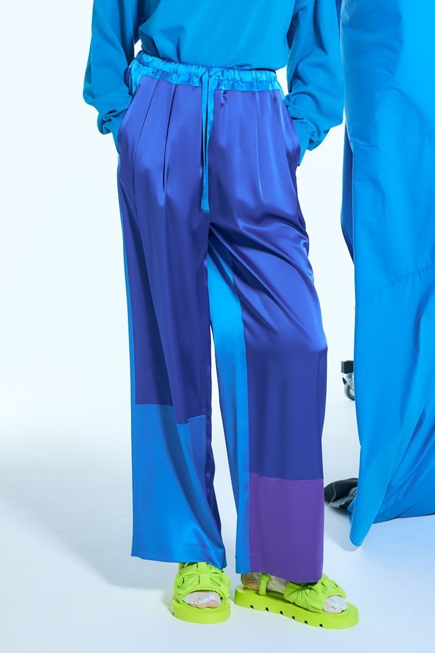【エンフォルド/ENFOLD】のミッションサテン カラーブロック PT/パンツ 人気、トレンドファッション・服の通販 founy(ファニー) 　ファッション　Fashion　レディースファッション　Fashion for Women　パンツ　Pants & Trousers　サテン　Satin, Glossy Fabric　シンプル　Simple, Minimal　ブロック　Block, Solid Block Pattern　リラックス　Relax, Relaxed Fit　夏　Summer　other-7|ID: prp329100004420278 ipo3291000000036099798