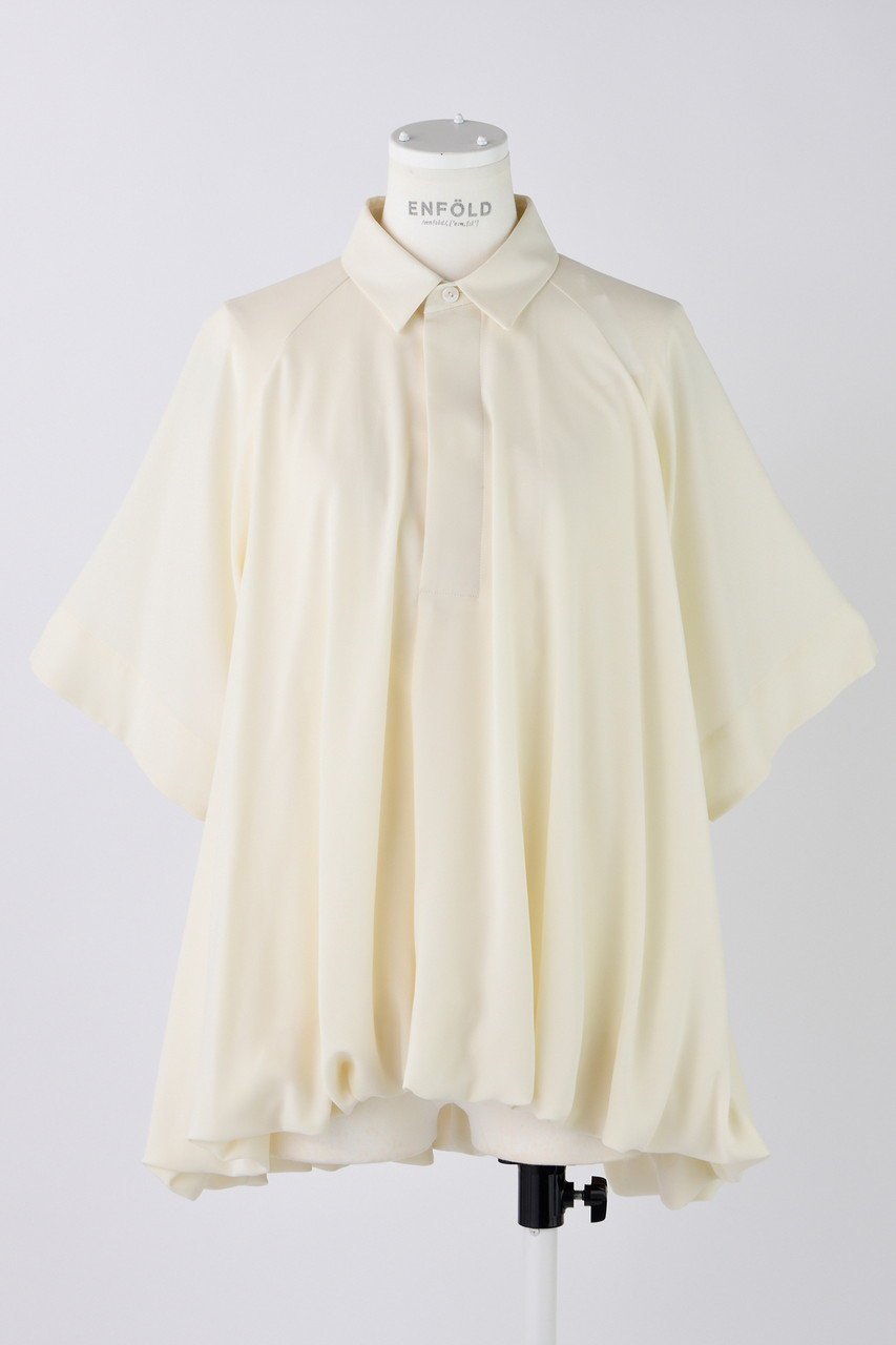 【エンフォルド/ENFOLD】のPEライトジョーゼット バルーン5分袖 BL/ブラウス 人気、トレンドファッション・服の通販 founy(ファニー) 　ファッション　Fashion　レディースファッション　Fashion for Women　トップス・カットソー　Cut & Sew Tops　シャツ・ブラウス・オフィスカジュアル　Elegant Blouses & Button-Ups　ショート　Short, Short Length　ジョーゼット　Georgette, Semi-Sheer Fabric　スリーブ　Sleeve, Long Sleeve / Short Sleeve　バルーン　Balloon, Balloon Silhouette　 other-1|ID: prp329100004420283 ipo3291000000036396294