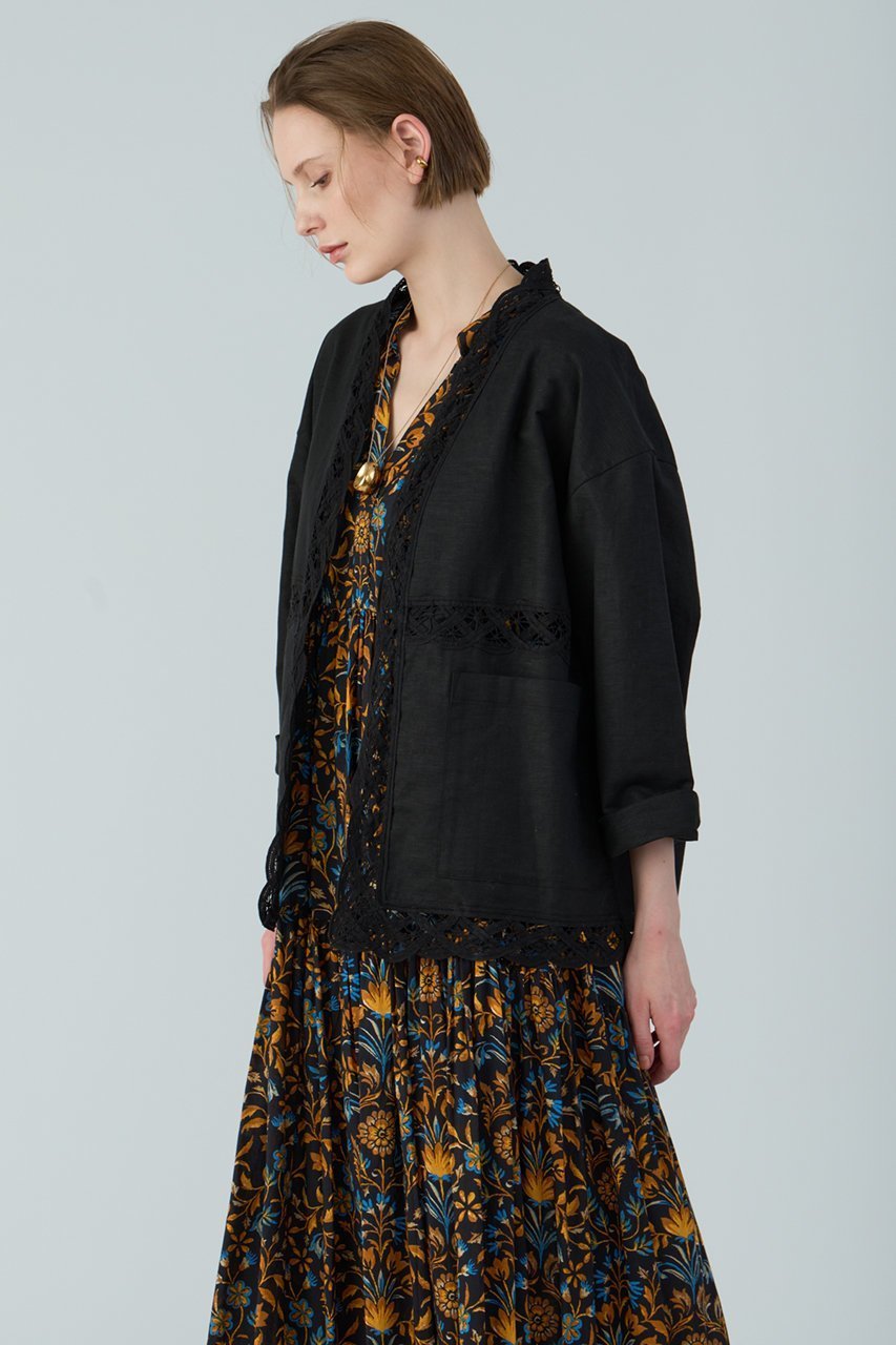 【ハウス オブ ロータス/HOUSE OF LOTUS】のリネンコットンレースジャケット 人気、トレンドファッション・服の通販 founy(ファニー) 　ファッション　Fashion　レディースファッション　Ladies' Fashion Online　アウター　Coat Outerwear　ジャケット　Jackets　エレガント 上品　Elegant　シンプル　Simple　ジャケット　Jacket　リネン　Linen　レース　Race　再入荷　Restock/Back In Stock/Re Arrival　夏　Summer　other-4|ID: prp329100004420289 ipo3291000000032684515