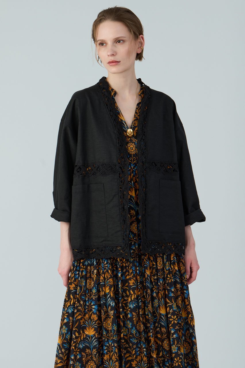 【ハウス オブ ロータス/HOUSE OF LOTUS】のリネンコットンレースジャケット 人気、トレンドファッション・服の通販 founy(ファニー) 　ファッション　Fashion　レディースファッション　Ladies' Fashion Online　アウター　Coat Outerwear　ジャケット　Jackets　エレガント 上品　Elegant　シンプル　Simple　ジャケット　Jacket　リネン　Linen　レース　Race　再入荷　Restock/Back In Stock/Re Arrival　夏　Summer　other-6|ID: prp329100004420289 ipo3291000000032684517