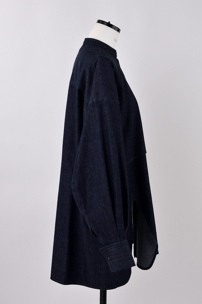 【ナゴンスタンス/nagonstans】の8ozデニム アシンメRound SH/シャツ 人気、トレンドファッション・服の通販 founy(ファニー) 　ファッション　Fashion　レディースファッション　Fashion for Women　トップス・カットソー　Cut & Sew Tops　シャツ・ブラウス・オフィスカジュアル　Elegant Blouses & Button-Ups　アシンメトリー　Asymmetrical Style　シンプル　Simple, Minimal　スリーブ　Sleeve, Long Sleeve / Short Sleeve　デニム　Denim, Jeans Material　フレア　Flare, Flared　ロング　Long, Long-Length　other-4|ID: prp329100004420295 ipo3291000000035822644