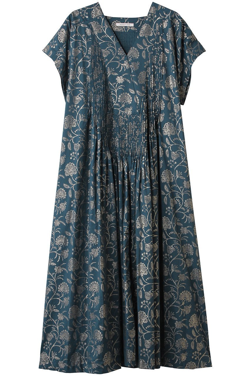 【ハウス オブ ロータス/HOUSE OF LOTUS】のハクプリントカフタンワンピース インテリア・キッズ・メンズ・レディースファッション・服の通販 founy(ファニー) 　ファッション　Fashion　レディースファッション　Fashion for Women　ワンピース　Dresses　チュニック　Tunic Tops & Dresses　エレガント 上品　Elegant　チュニック　Tunic, Long Top　フロント　Front, Front Design　ブライト　Bright, Shiny　プリント　Print, Printed Pattern　ボタニカル　Botanical, Floral Pattern　ロング　Long, Long-Length　再入荷　Restock / Back in Stock　グリーン|ID: prp329100004420301 ipo3291000000032164997