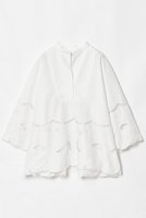 【ハウス オブ ロータス/HOUSE OF LOTUS】のコットンリネンスカラップ刺繍ブラウス 人気、トレンドファッション・服の通販 founy(ファニー) ファッション Fashion レディースファッション Fashion for Women トップス・カットソー Cut & Sew Tops シャツ・ブラウス・オフィスカジュアル Elegant Blouses & Button-Ups エレガント 上品 Elegant クラシカル Classical, Vintage-Inspired スリーブ Sleeve, Long Sleeve / Short Sleeve デニム Denim, Jeans Material フラワー Flower, Floral フレアースカート Flared Skirt, A-Line Skirt フレアースリーブ Flared Sleeve, Bell Sleeve モチーフ Motif, Design Theme リラックス Relax, Relaxed Fit ロング Long, Long-Length 再入荷 Restock / Back in Stock |ID:prp329100004420304
