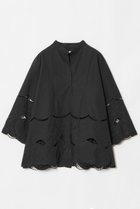 【ハウス オブ ロータス/HOUSE OF LOTUS】のコットンリネンスカラップ刺繍ブラウス 人気、トレンドファッション・服の通販 founy(ファニー) ファッション Fashion レディースファッション Fashion for Women トップス・カットソー Cut & Sew Tops シャツ・ブラウス・オフィスカジュアル Elegant Blouses & Button-Ups エレガント 上品 Elegant クラシカル Classical, Vintage-Inspired スリーブ Sleeve, Long Sleeve / Short Sleeve デニム Denim, Jeans Material フラワー Flower, Floral フレアースカート Flared Skirt, A-Line Skirt フレアースリーブ Flared Sleeve, Bell Sleeve モチーフ Motif, Design Theme リラックス Relax, Relaxed Fit ロング Long, Long-Length thumbnail ブラック|ID: prp329100004420304 ipo3291000000032909229