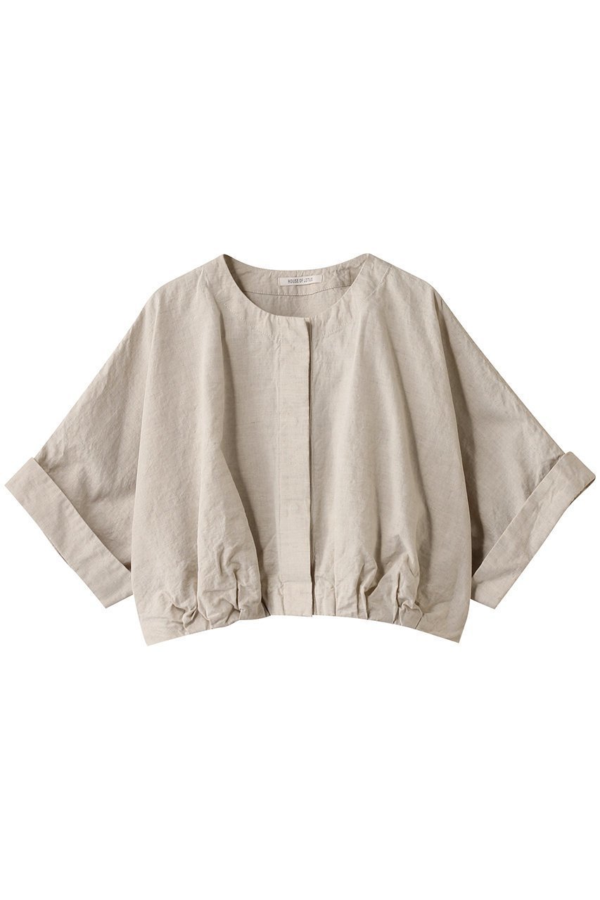 【ハウス オブ ロータス/HOUSE OF LOTUS】のリネンコットンクロップドジャケット インテリア・キッズ・メンズ・レディースファッション・服の通販 founy(ファニー) 　ファッション　Fashion　レディースファッション　Fashion for Women　アウター　Coat / Outerwear Collection　レディースジャケット・軽アウター　Jackets　キャンバス　Canvas, Canvas Fabric　シンプル　Simple, Minimal　ジャケット　Jacket, Outerwear　デニム　Denim, Jeans Material　トレンド　Trend, Trending Now　リネン　Linen, Linen Fabric　今季　This Season, Current Season　ライトベージュ|ID: prp329100004420310 ipo3291000000032953336