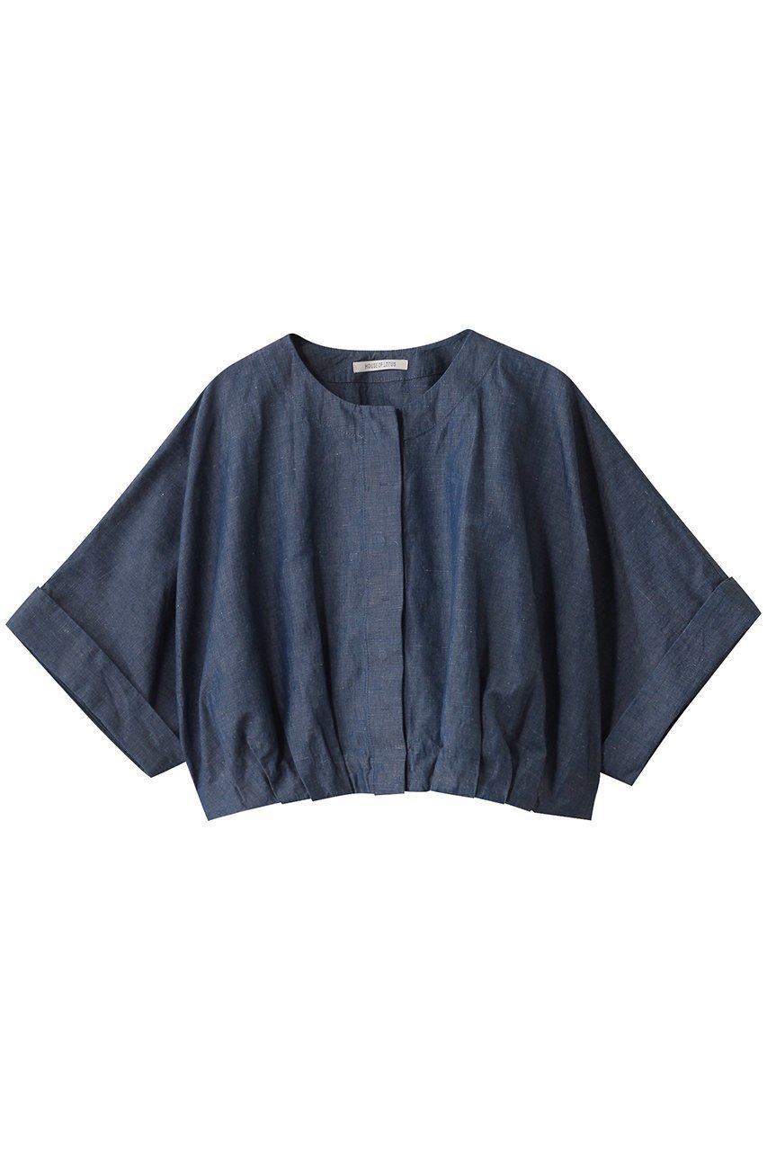 【ハウス オブ ロータス/HOUSE OF LOTUS】のリネンコットンクロップドジャケット インテリア・キッズ・メンズ・レディースファッション・服の通販 founy(ファニー) 　ファッション　Fashion　レディースファッション　Fashion for Women　アウター　Coat / Outerwear Collection　レディースジャケット・軽アウター　Jackets　キャンバス　Canvas, Canvas Fabric　シンプル　Simple, Minimal　ジャケット　Jacket, Outerwear　デニム　Denim, Jeans Material　トレンド　Trend, Trending Now　リネン　Linen, Linen Fabric　今季　This Season, Current Season　インディゴ|ID: prp329100004420310 ipo3291000000032953340