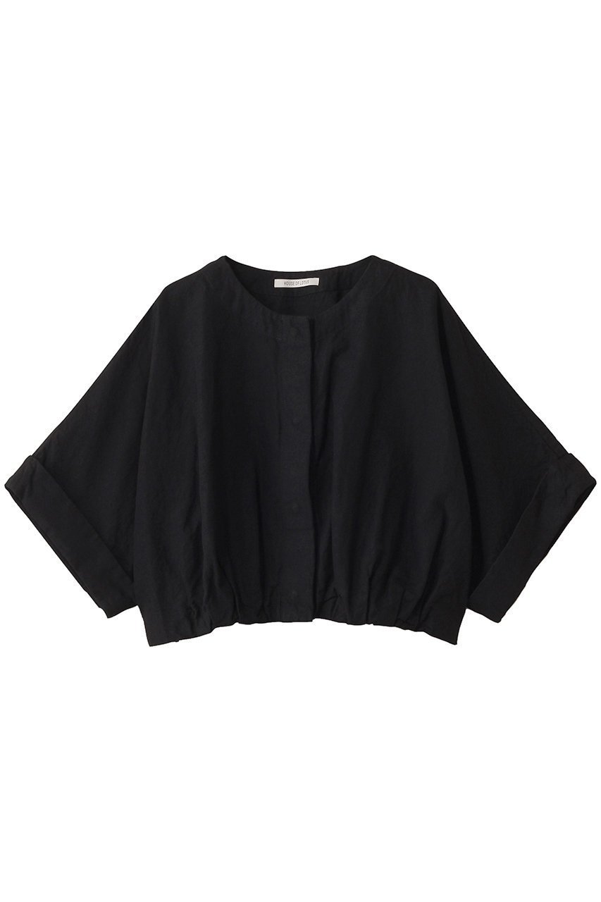 【ハウス オブ ロータス/HOUSE OF LOTUS】のリネンコットンクロップドジャケット インテリア・キッズ・メンズ・レディースファッション・服の通販 founy(ファニー) 　ファッション　Fashion　レディースファッション　Fashion for Women　アウター　Coat / Outerwear Collection　レディースジャケット・軽アウター　Jackets　キャンバス　Canvas, Canvas Fabric　シンプル　Simple, Minimal　ジャケット　Jacket, Outerwear　デニム　Denim, Jeans Material　トレンド　Trend, Trending Now　リネン　Linen, Linen Fabric　今季　This Season, Current Season　ブラック|ID: prp329100004420310 ipo3291000000032953344