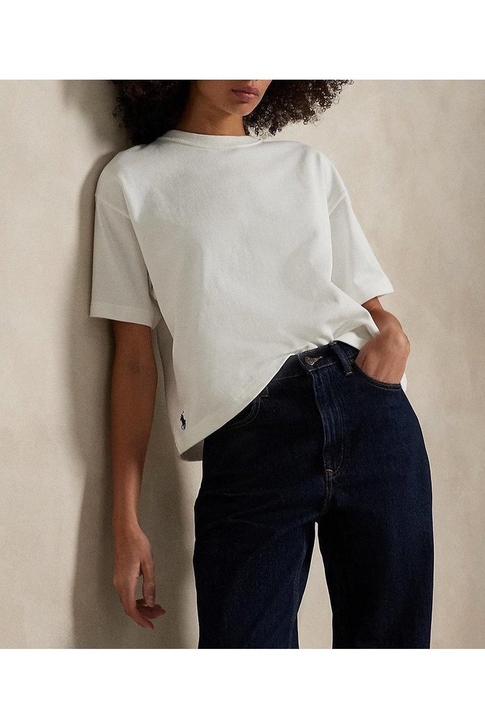 【ラルフローレン/RALPH LAUREN】の【POLO RALPH LAUREN】コットン ジャージー クロップド クルーネック Tシャツ インテリア・キッズ・メンズ・レディースファッション・服の通販 founy(ファニー) https://founy.com/ ファッション Fashion レディースファッション WOMEN トップス・カットソー Tops/Tshirt シャツ/ブラウス Shirts/Blouses ロング / Tシャツ T-Shirts カットソー Cut and Sewn クロップド Cropped ショート Short ジャージー Jersey スリーブ Sleeve バランス Balance フィット Fit リラックス Relax ワイド Wide 半袖 Short Sleeve |ID: prp329100004420329 ipo3291000000030864540