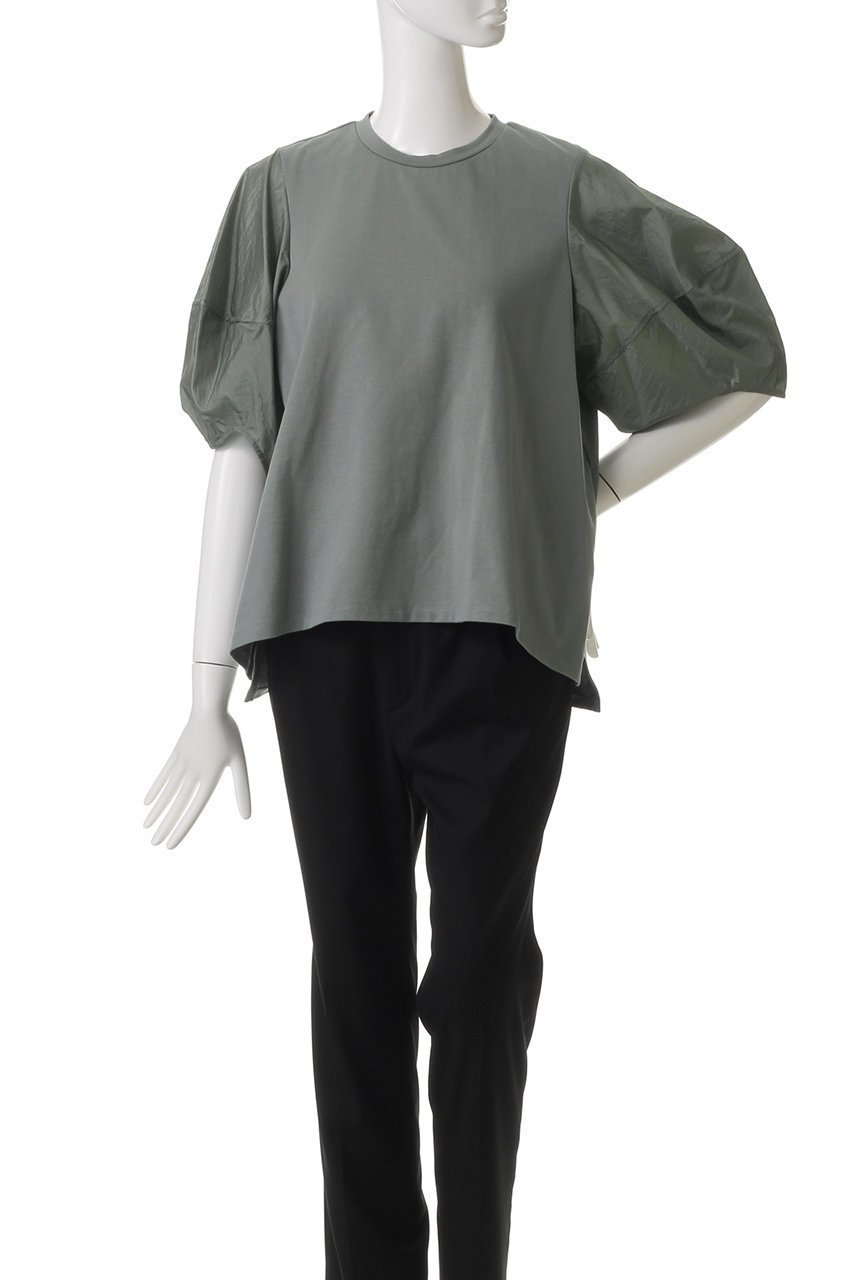 【ランバン オン ブルー/LANVIN en Bleu】のコクーンスリーブコンビカットソー 人気、トレンドファッション・服の通販 founy(ファニー) ファッション Fashion レディースファッション Fashion for Women トップス・カットソー Cut & Sew Tops シャツ・ブラウス・オフィスカジュアル Elegant Blouses & Button-Ups ロングTシャツ・Tシャツ Longline T-Shirts & Tees カットソー・ベーシックTシャツ Cut-and-Sewn Tops / Stretch Tees & Basics ショート Short, Short Length スリット Slit, Slit Detail スリーブ Sleeve, Long Sleeve / Short Sleeve other-2|ID: prp329100004420348 ipo3291000000035518734