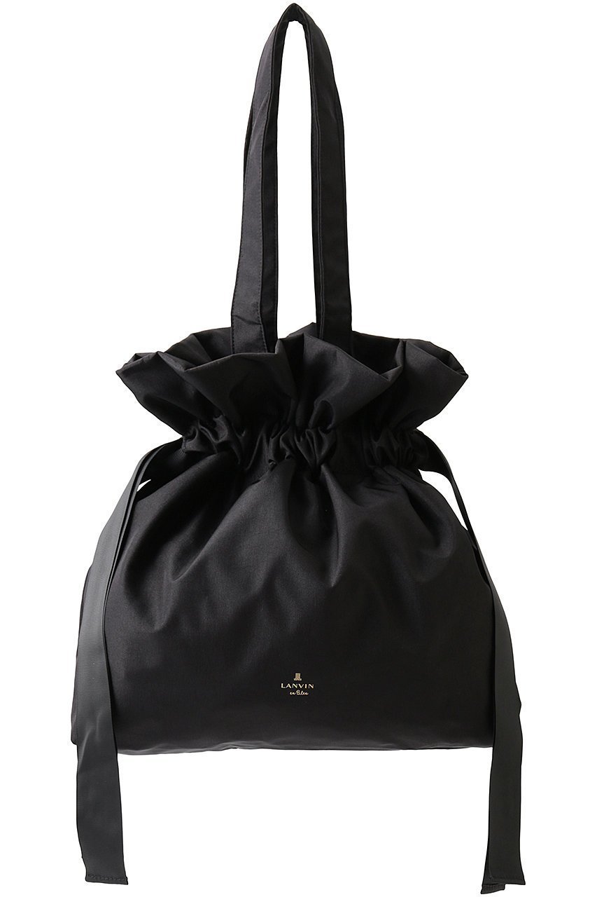 【ランバン オン ブルー/LANVIN en Bleu】のグログランギャザートートバッグ インテリア・キッズ・メンズ・レディースファッション・服の通販 founy(ファニー) 　ファッション　Fashion　レディースファッション　Fashion for Women　バッグ　Bags　ギャザー　Gathered, Ruffled　ファブリック　Fabric, Textile　フェミニン　Feminine, Girly　フォルム　Silhouette, Form　フラット　Flat, Flat Shoes　フリル　Frill, Ruffle　リュクス　Luxury, Elegant, High-End, Chic　ブラック|ID: prp329100004420349 ipo3291000000036926694