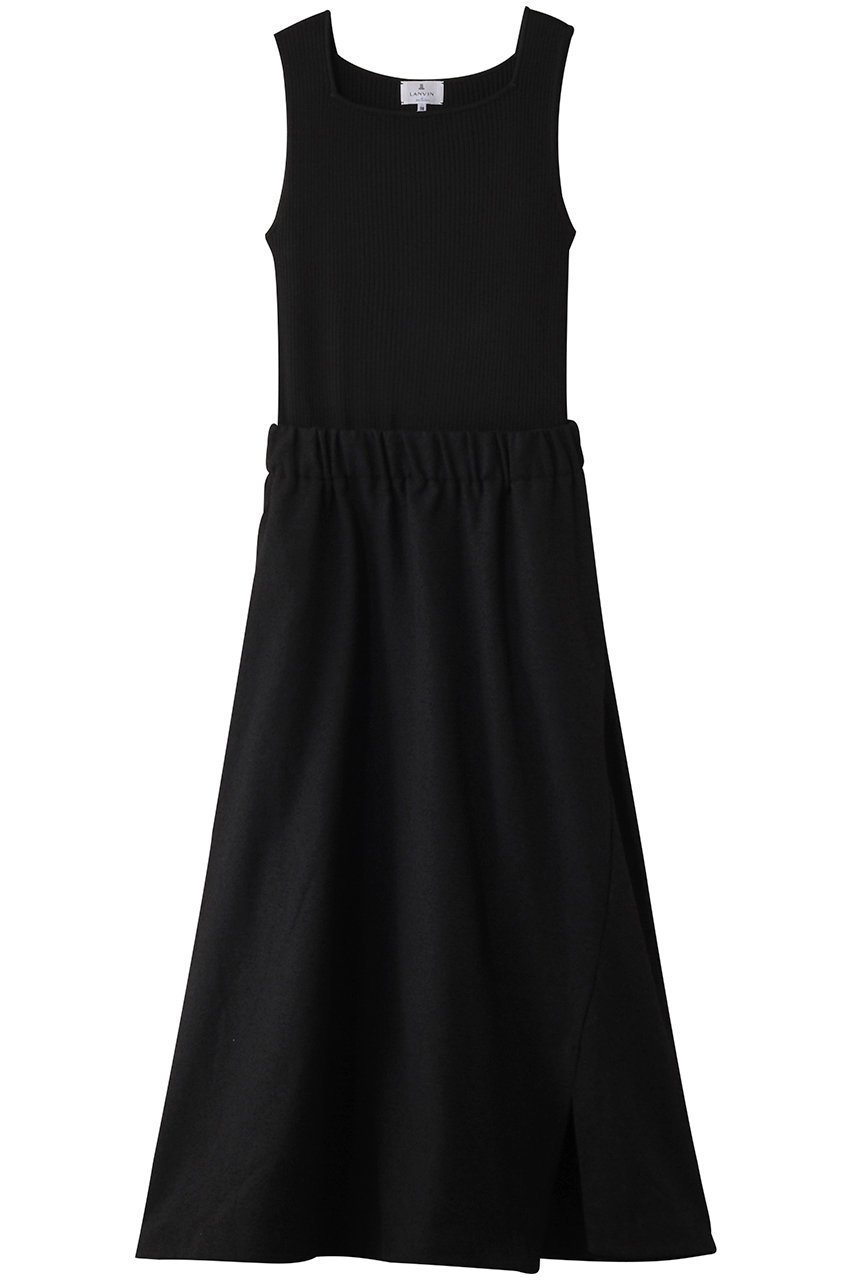 【ランバン オン ブルー/LANVIN en Bleu】のリングツィードニットコンビワンピース インテリア・キッズ・メンズ・レディースファッション・服の通販 founy(ファニー) 　ファッション　Fashion　レディースファッション　Fashion for Women　ワンピース　Dresses　チュニック　Tunic Tops & Dresses　アシンメトリー　Asymmetrical Style　ジュエリー　Jewelry, Accessories　スリット　Slit, Slit Detail　チュニック　Tunic, Long Top　フィット　Fit, Slim Fit　フォルム　Silhouette, Form　フレア　Flare, Flared　ロング　Long, Long-Length　ブラック|ID: prp329100004420353 ipo3291000000035494906