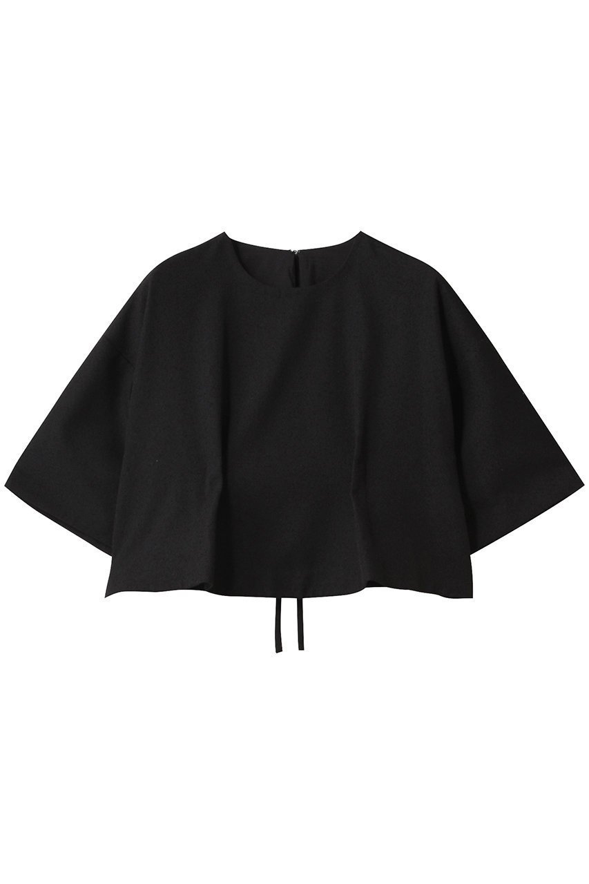 【ランバン オン ブルー/LANVIN en Bleu】のリングツィードオーバーブラウス インテリア・キッズ・メンズ・レディースファッション・服の通販 founy(ファニー) 　ファッション　Fashion　レディースファッション　Fashion for Women　トップス・カットソー　Cut & Sew Tops　シャツ・ブラウス・オフィスカジュアル　Elegant Blouses & Button-Ups　ショート　Short, Short Length　シンプル　Simple, Minimal　スリーブ　Sleeve, Long Sleeve / Short Sleeve　トレンド　Trend, Trending Now　バランス　Balance, Style Balance　フォルム　Silhouette, Form　ボックス　Boxy, Box Shape　リボン　Ribbon, Bow　ブラック|ID: prp329100004420358 ipo3291000000032857166