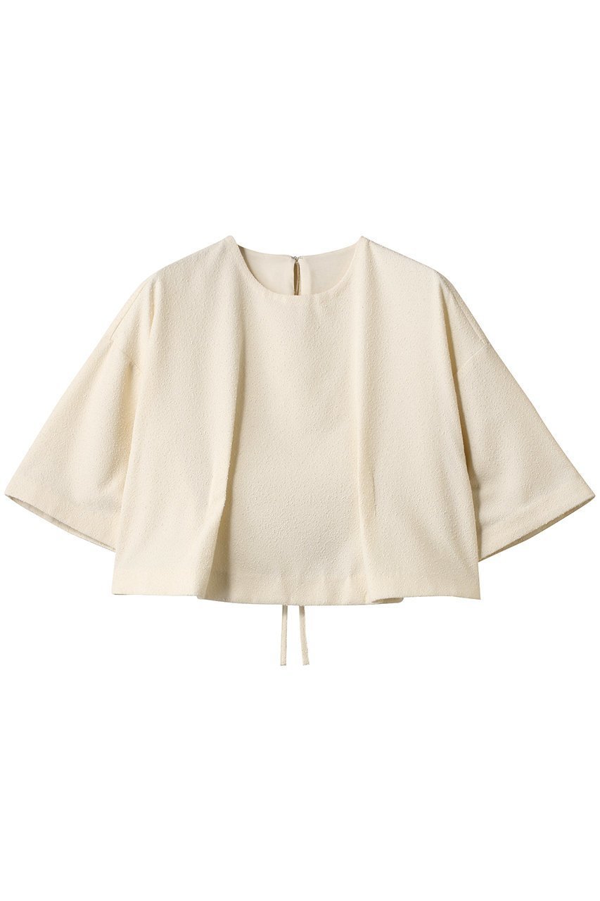 【ランバン オン ブルー/LANVIN en Bleu】のリングツィードオーバーブラウス 人気、トレンドファッション・服の通販 founy(ファニー) ファッション Fashion レディースファッション Fashion for Women トップス・カットソー Cut & Sew Tops シャツ・ブラウス・オフィスカジュアル Elegant Blouses & Button-Ups ショート Short, Short Length シンプル Simple, Minimal スリーブ Sleeve, Long Sleeve / Short Sleeve トレンド Trend, Trending Now バランス Balance, Style Balance フォルム Silhouette, Form ボックス Boxy, Box Shape リボン Ribbon, Bow other-1|ID: prp329100004420358 ipo3291000000034825777