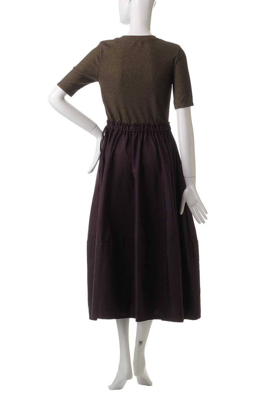 【ランバン オン ブルー/LANVIN en Bleu】のテレココンビフレアーワンピース 人気、トレンドファッション・服の通販 founy(ファニー) 　ファッション　Fashion　レディースファッション　WOMEN　ワンピース　Dress　チュニック　Tunic　カーディガン　Cardigan　ジャケット　Jacket　チュニック　Tunic　ドッキング　Docking　フレア　Flare　ロング　Long　other-4|ID: prp329100004420360 ipo3291000000032296663