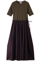【ランバン オン ブルー/LANVIN en Bleu】のテレココンビフレアーワンピース カーキ|ID: prp329100004420360 ipo3291000000032872689