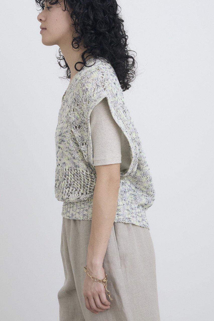 【ハウス オブ ロータス/HOUSE OF LOTUS】のミックスヤーンジレ 人気、トレンドファッション・服の通販 founy(ファニー) 　ファッション　Fashion　レディースファッション　WOMEN　アウター　Coat Outerwear　ジャケット　Jackets　グラデーション　Gradation　ジャケット　Jacket　ツィード　Tweed　バランス　Balance　ベスト　Vest　ミックス　Mix　レーシー　Lacey　春　Spring　other-6|ID: prp329100004420383 ipo3291000000031329104