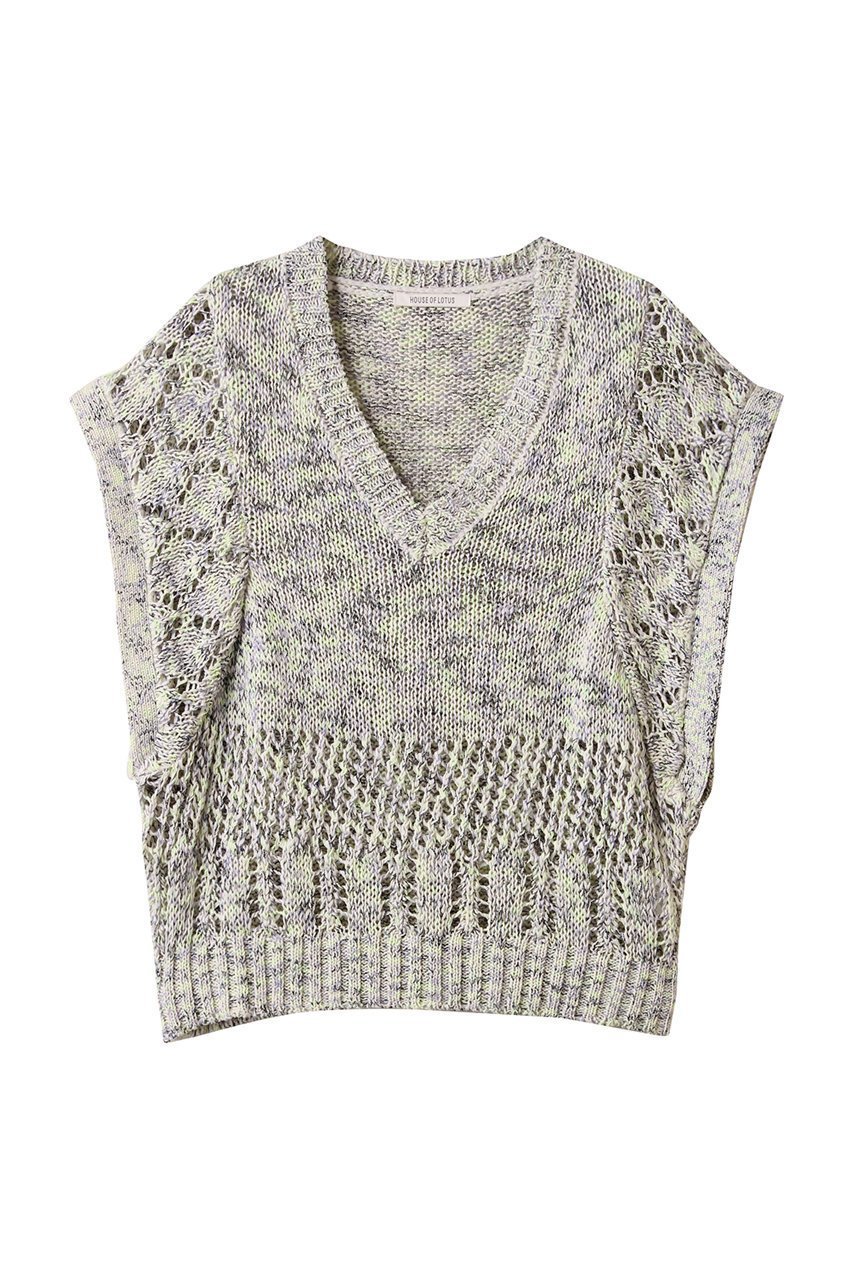 【ハウス オブ ロータス/HOUSE OF LOTUS】のミックスヤーンジレ インテリア・キッズ・メンズ・レディースファッション・服の通販 founy(ファニー) 　ファッション　Fashion　レディースファッション　Fashion for Women　アウター　Coat / Outerwear Collection　レディースジャケット・軽アウター　Jackets　グラデーション　Gradient, Ombre　ジャケット　Jacket, Outerwear　ツイード／ツィード　Choker, Choker Necklace　バランス　Balance, Style Balance　ベスト　Vest, Waistcoat　ミックス　Mix, Mixed Style　レーシー　Lacy, Lace-Like　春　Spring　グリーン|ID: prp329100004420383 ipo3291000000032960726