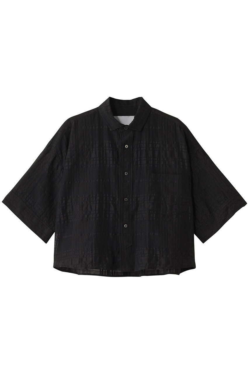 【プルミエ アロンディスモン/1er Arrondissement】の【TICCA】ブラウス インテリア・キッズ・メンズ・レディースファッション・服の通販 founy(ファニー) 　ファッション　Fashion　レディースファッション　Fashion for Women　トップス・カットソー　Cut & Sew Tops　シャツ・ブラウス・オフィスカジュアル　Elegant Blouses & Button-Ups　おすすめ　Recommended / Our Picks　クロップド　Cropped, Short Length　ショート　Short, Short Length　スリーブ　Sleeve, Long Sleeve / Short Sleeve　セットアップ　Set-Up, Coordinated Outfit　チェック　Check, Plaid, Tartan　ハーフ　Half, Half-Length　リネン　Linen, Linen Fabric　夏　Summer　ブラック|ID: prp329100004420385 ipo3291000000032856952