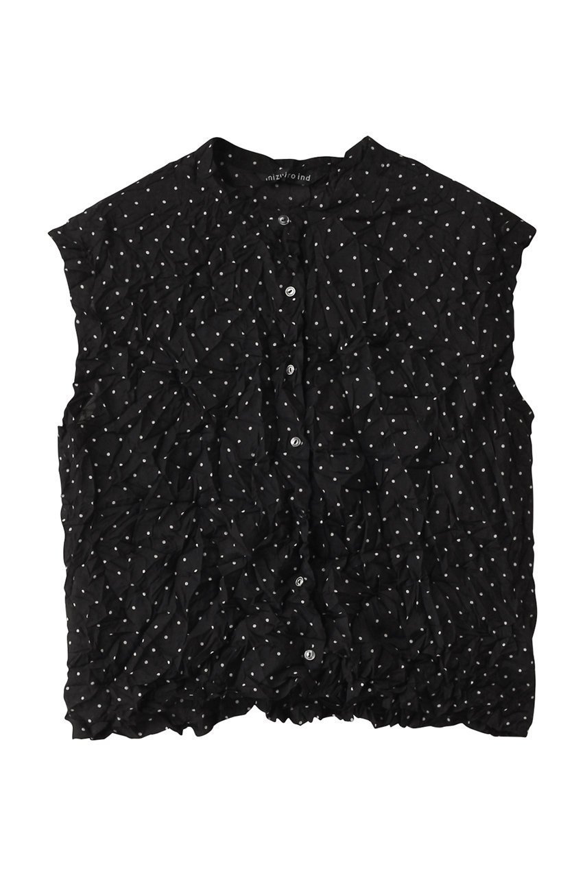 【ミズイロ インド/mizuiro ind】のdots print catch washer N/S shirt シャツ インテリア・キッズ・メンズ・レディースファッション・服の通販 founy(ファニー) 　ファッション　Fashion　レディースファッション　WOMEN　トップス・カットソー　Tops/Tshirt　キャミソール / ノースリーブ　No Sleeves　シャツ/ブラウス　Shirts/Blouses　シアー　Sheer　ドット　Dot　ノースリーブ　No Sleeve　ワッシャー　Washer　black|ID: prp329100004420386 ipo3291000000031617115