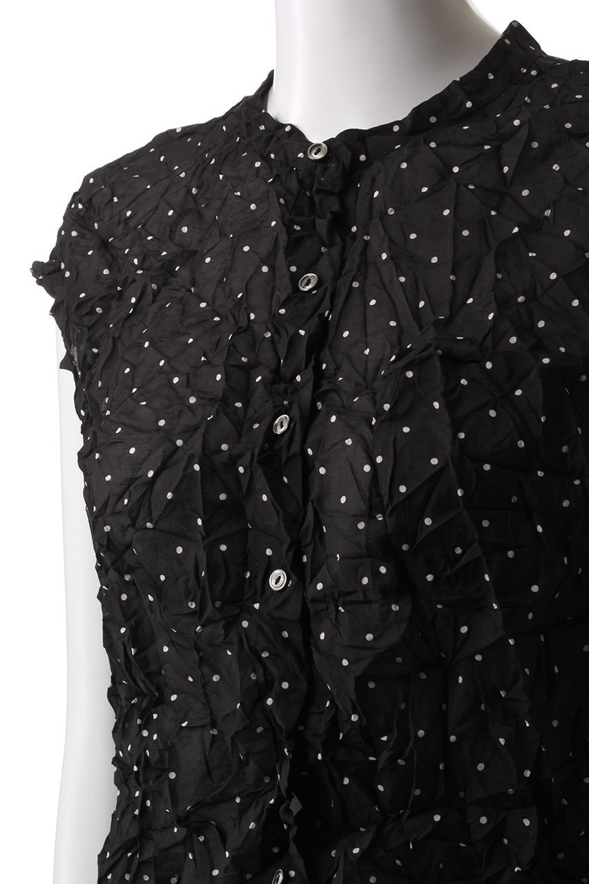 【ミズイロ インド/mizuiro ind】のdots print catch washer N/S shirt シャツ 人気、トレンドファッション・服の通販 founy(ファニー) 　ファッション　Fashion　レディースファッション　Fashion for Women　トップス・カットソー　Cut & Sew Tops　キャミソール&ノースリーブ　Camisoles & Sleeveless Tops　シャツ・ブラウス・オフィスカジュアル　Elegant Blouses & Button-Ups　シアー　Sheer, See-Through　ドット　Polka Dot, Dot Pattern　ノースリーブ　Sleeveless, No-Sleeve　ワッシャー　Washer, Crinkled Finish　other-5|ID: prp329100004420386 ipo3291000000032857064