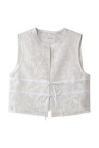 【ミディウミソリッド/MIDIUMISOLID】のlace short vest.S ベスト 人気、トレンドファッション・服の通販 founy(ファニー) ファッション Fashion レディースファッション Fashion for Women アウター Coat / Outerwear Collection レディースジャケット・軽アウター Jackets コンパクト Compact, Small Size ジャケット Jacket, Outerwear トレンド Trend, Trending Now フェミニン Feminine, Girly フォルム Silhouette, Form フロント Front, Front Design ベスト Vest, Waistcoat ボトム Bottoms, Lower Wear リボン Ribbon, Bow レース Lace, Lace Fabric thumbnail off white|ID: prp329100004420414 ipo3291000000035064777