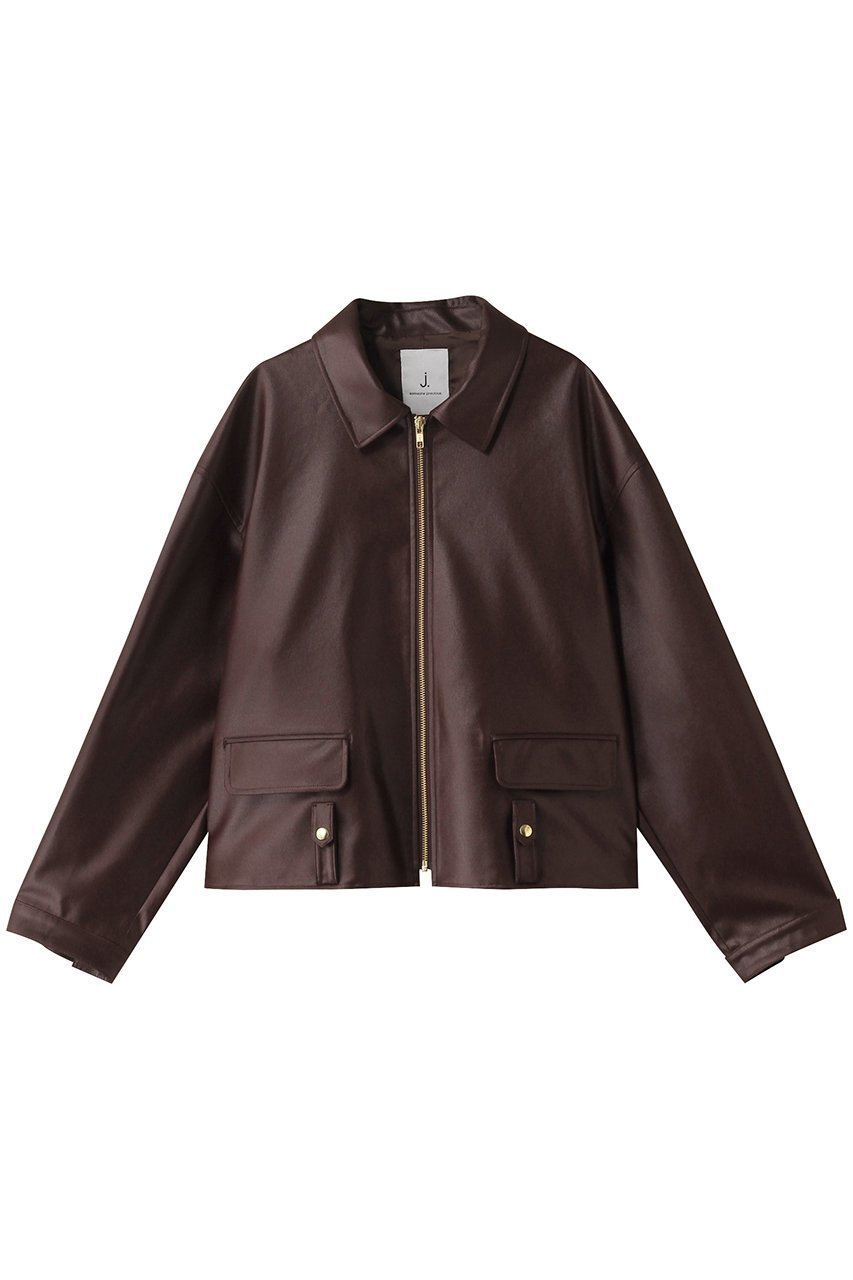 【ジェイドット/j.】のレザーライクジャケット インテリア・キッズ・メンズ・レディースファッション・服の通販 founy(ファニー) 　ファッション　Fashion　レディースファッション　Fashion for Women　アウター　Coat / Outerwear Collection　レディースジャケット・軽アウター　Jackets　おすすめ　Recommended / Our Picks　なめらか　Smooth, Silky Texture　ジャケット　Jacket, Outerwear　トレンド　Trend, Trending Now　フェミニン　Feminine, Girly　リアル　Real, Realistic　エレガント 上品　Elegant　ブラウン|ID: prp329100004420421 ipo3291000000032960657