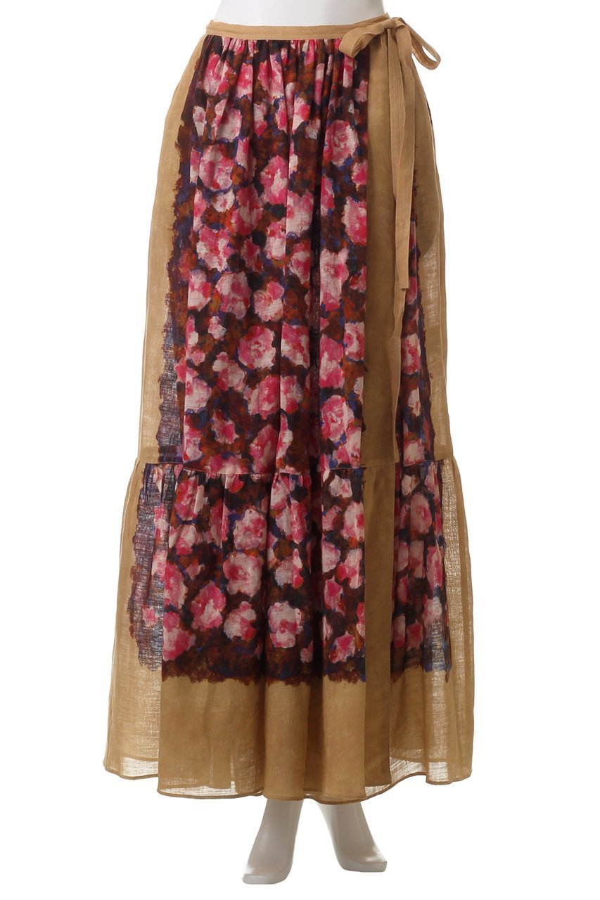 【カレンテージ/CURRENTAGE】のRose プリントスカート 人気、トレンドファッション・服の通販 founy(ファニー) 　ファッション　Fashion　レディースファッション　Fashion for Women　スカート　Skirts　ロングスカート　Long Skirts / Maxi & Midi Skirts　エレガント 上品　Elegant　スプリング　Spring, Spring Collection　フラワー　Flower, Floral　プリント　Print, Printed Pattern　リネン　Linen, Linen Fabric　リボン　Ribbon, Bow　ロング　Long, Long-Length　ローズ　Rose, Rose Motif　other-2|ID: prp329100004420423 ipo3291000000036011233