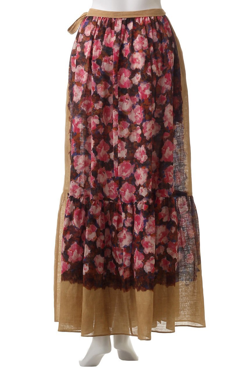 【カレンテージ/CURRENTAGE】のRose プリントスカート 人気、トレンドファッション・服の通販 founy(ファニー) 　ファッション　Fashion　レディースファッション　Fashion for Women　スカート　Skirts　ロングスカート　Long Skirts / Maxi & Midi Skirts　エレガント 上品　Elegant　スプリング　Spring, Spring Collection　フラワー　Flower, Floral　プリント　Print, Printed Pattern　リネン　Linen, Linen Fabric　リボン　Ribbon, Bow　ロング　Long, Long-Length　ローズ　Rose, Rose Motif　other-4|ID: prp329100004420423 ipo3291000000036011235