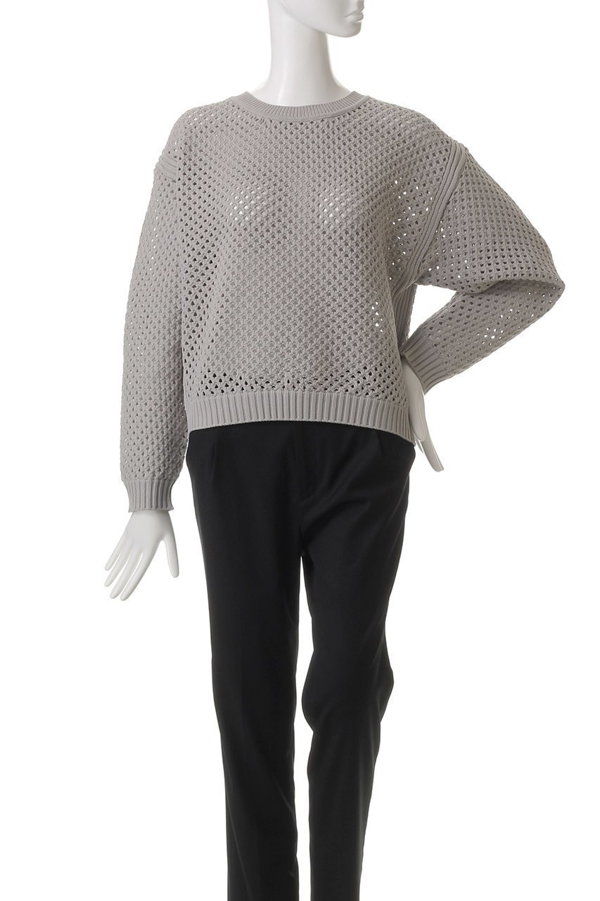 【エリオポール/heliopole】のアイレットニットクルーネック 人気、トレンドファッション・服の通販 founy(ファニー) 　ファッション　Fashion　レディースファッション　Fashion for Women　トップス・カットソー　Cut & Sew Tops　ニット　Knit Tops & Sweaters　カジュアルプルオーバー・ニットトップス　Pullovers & Knit Tops / Casual Pullovers　アイレット　Eyelet Lace　ファブリック　Fabric, Textile　リラックス　Relax, Relaxed Fit　other-2|ID: prp329100004421930 ipo3291000000032943776