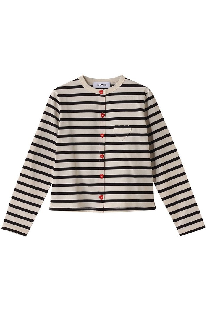【ミュベール/MUVEIL】のボーダーハートパッチカーディガン インテリア・キッズ・メンズ・レディースファッション・服の通販 founy(ファニー) https://founy.com/ ファッション Fashion レディースファッション WOMEN トップス・カットソー Tops/Tshirt カーディガン Cardigans シャツ/ブラウス Shirts/Blouses ロング / Tシャツ T-Shirts カットソー Cut and Sewn カットソー Cut And Sew カーディガン Cardigan ボーダー Border 羽織 Haori |ID: prp329100004421943 ipo3291000000030879064