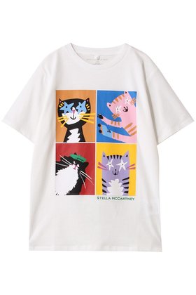【ステラ マッカートニー/STELLA McCARTNEY / KIDS】 【KIDS】キャット プリント Tシャツ人気、トレンドファッション・服の通販 founy(ファニー) ファッション Fashion キッズファッション Fashion for Kids トップス・カットソー Cut & Sew Tops カラフル Colorful Design バランス Balance, Style Balance プリント Print, Printed Pattern ロング Long, Long-Length |ID:prp329100004421951