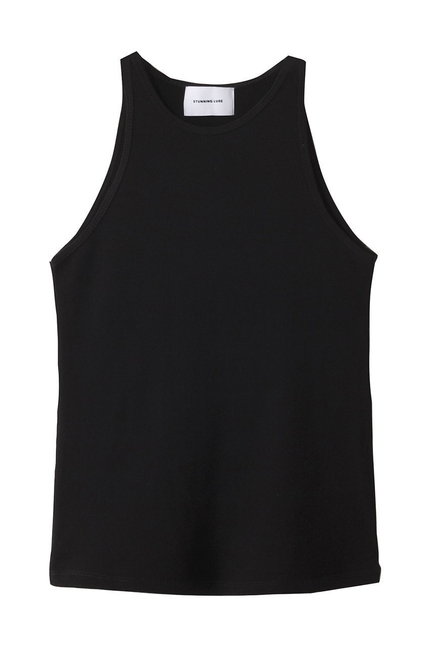 【スタニングルアー/STUNNING LURE】のリブタンク インテリア・キッズ・メンズ・レディースファッション・服の通販 founy(ファニー) 　ファッション　Fashion　レディースファッション　Fashion for Women　トップス・カットソー　Cut & Sew Tops　キャミソール&ノースリーブ　Camisoles & Sleeveless Tops　シャツ・ブラウス・オフィスカジュアル　Elegant Blouses & Button-Ups　ロングTシャツ・Tシャツ　Longline T-Shirts & Tees　カットソー・ベーシックTシャツ　Cut-and-Sewn Tops / Stretch Tees & Basics　なめらか　Smooth, Silky Texture　インナー　Innerwear　カーディガン　Cardigan, Knitwear　キャミソール　Camisole, Spaghetti Strap Top　ジャケット　Jacket, Outerwear　タンク　Tank Top, Sleeveless Top　フィット　Fit, Slim Fit　ブラック|ID: prp329100004421954 ipo3291000000032853388