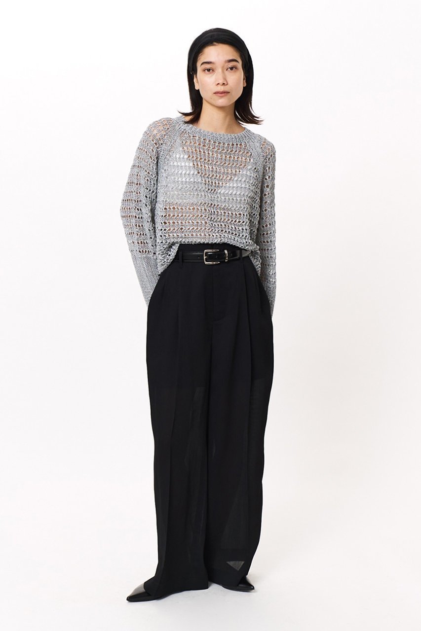 【スタニングルアー/STUNNING LURE】のリネンライクニット 人気、トレンドファッション・服の通販 founy(ファニー) 　ファッション　Fashion　レディースファッション　Fashion for Women　トップス・カットソー　Cut & Sew Tops　ニット　Knit Tops & Sweaters　カジュアルプルオーバー・ニットトップス　Pullovers & Knit Tops / Casual Pullovers　シアー　Sheer, See-Through　スラックス　Slacks, Dress Pants　デニム　Denim, Jeans Material　メッシュ　Mesh, Net Fabric　リラックス　Relax, Relaxed Fit　透かし　Cut-Out, Lacework　other-7|ID: prp329100004421956 ipo3291000000032937163