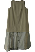 【ランバン オン ブルー/LANVIN en Bleu】のストレッチポンチコンビワンピース カーキ|ID: prp329100004421958 ipo3291000000032869006