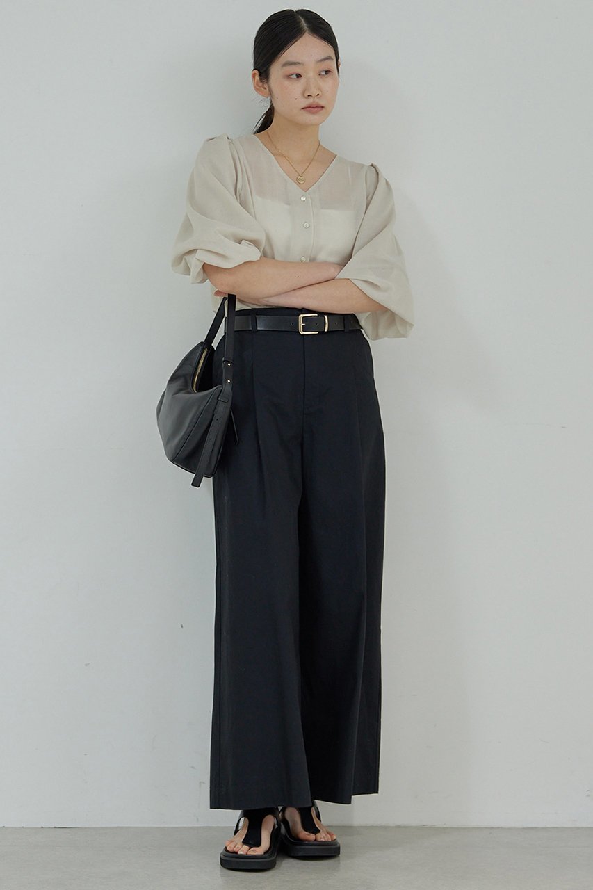 【ガリャルダガランテ/GALLARDAGALANTE】のVノーカラーブラウス 人気、トレンドファッション・服の通販 founy(ファニー) 　ファッション　Fashion　レディースファッション　Fashion for Women　トップス・カットソー　Cut & Sew Tops　キャミソール&ノースリーブ　Camisoles & Sleeveless Tops　シャツ・ブラウス・オフィスカジュアル　Elegant Blouses & Button-Ups　おすすめ　Recommended / Our Picks　エレガント 上品　Elegant　シアー　Sheer, See-Through　デニム　Denim, Jeans Material　ノースリーブ　Sleeveless, No-Sleeve　フォルム　Silhouette, Form　ビジネス 仕事 通勤　Business / Work / Commuting　夏　Summer　春　Spring　S/S・春夏　SS, Spring/Summer, Warm Season　other-2|ID: prp329100004421962 ipo3291000000032841746