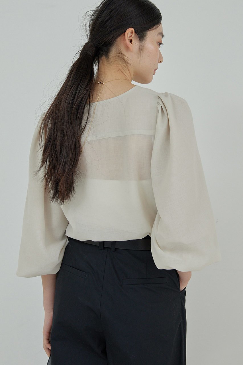 【ガリャルダガランテ/GALLARDAGALANTE】のVノーカラーブラウス 人気、トレンドファッション・服の通販 founy(ファニー) 　ファッション　Fashion　レディースファッション　Fashion for Women　トップス・カットソー　Cut & Sew Tops　キャミソール&ノースリーブ　Camisoles & Sleeveless Tops　シャツ・ブラウス・オフィスカジュアル　Elegant Blouses & Button-Ups　おすすめ　Recommended / Our Picks　エレガント 上品　Elegant　シアー　Sheer, See-Through　デニム　Denim, Jeans Material　ノースリーブ　Sleeveless, No-Sleeve　フォルム　Silhouette, Form　ビジネス 仕事 通勤　Business / Work / Commuting　夏　Summer　春　Spring　S/S・春夏　SS, Spring/Summer, Warm Season　other-8|ID: prp329100004421962 ipo3291000000032841779