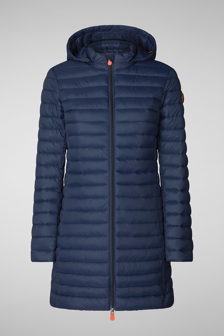 【セーブ ザ ダック/SAVE THE DUCK】のBRYANNA D40026WGIGA20 ロングジャケット インテリア・キッズ・メンズ・レディースファッション・服の通販 founy(ファニー) 　ファッション　Fashion　レディースファッション　Fashion for Women　アウター　Coat / Outerwear Collection　レディースジャケット・軽アウター　Jackets　オレンジ　Orange　キルティング　Quilted, Quilting　ジャケット　Jacket, Outerwear　スリム　Slim, Slim Fit　フィット　Fit, Slim Fit　ラウンド　Round, Round Neck　ロング　Long, Long-Length　ネイビーブルー|ID: prp329100004421978 ipo3291000000032959226