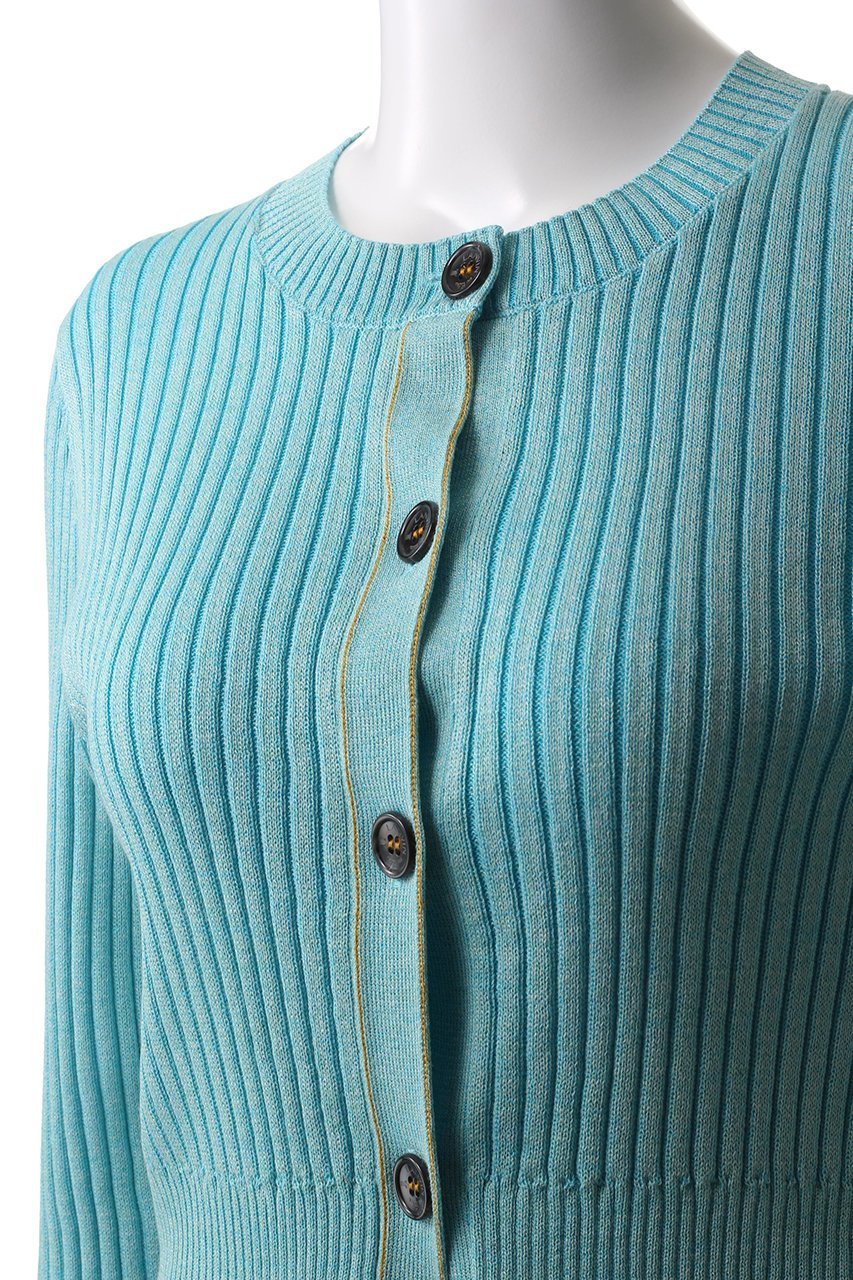 【ランバン オン ブルー/LANVIN en Bleu】のカラーステッチワイドリブカーディガン 人気、トレンドファッション・服の通販 founy(ファニー) 　ファッション　Fashion　レディースファッション　WOMEN　トップス・カットソー　Tops/Tshirt　ニット　Knit Tops　カーディガン　Cardigans　イエロー　Yellow　カーディガン　Cardigan　クロップド　Cropped　トレンド　Trend　春　Spring　other-5|ID: prp329100004421980 ipo3291000000031328428