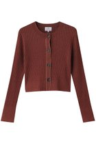 【ランバン オン ブルー/LANVIN en Bleu】のカラーステッチワイドリブカーディガン ブラウン|ID: prp329100004421980 ipo3291000000032943477