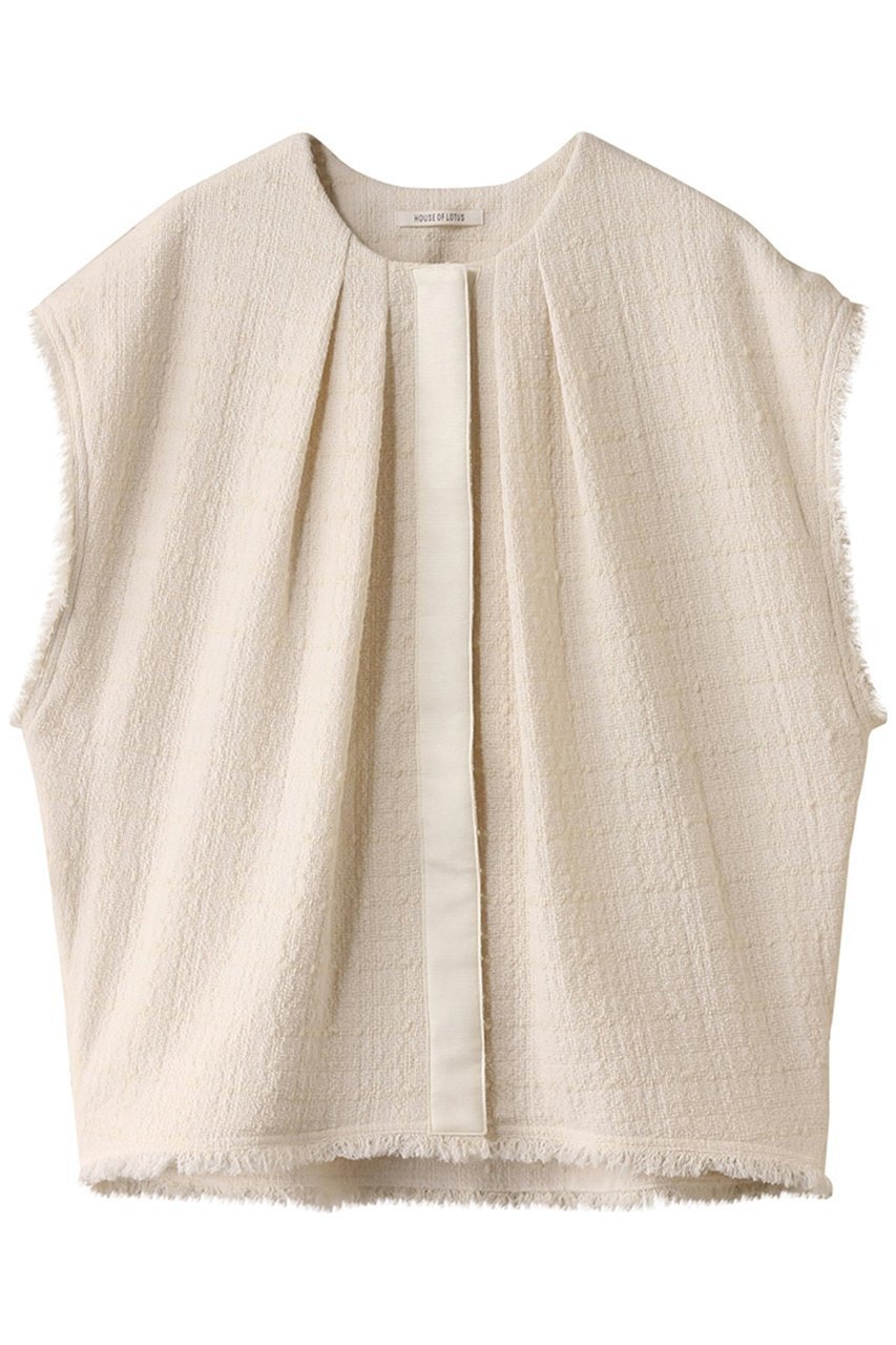 【ハウス オブ ロータス/HOUSE OF LOTUS】のスラブツイードジレ 人気、トレンドファッション・服の通販 founy(ファニー) 　ファッション　Fashion　レディースファッション　Fashion for Women　アウター　Coat / Outerwear Collection　レディースジャケット・軽アウター　Jackets　ジャケット　Jacket, Outerwear　ツイード　Twill, Twill Weave　フォルム　Silhouette, Form　フリンジ　Fringe, Tassel　フロント　Front, Front Design　ベスト　Vest, Waistcoat　リラックス　Relax, Relaxed Fit　 other-1|ID: prp329100004421982 ipo3291000000034952620